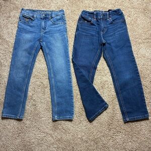 US POLO ASSN BOYS JEANS Lot Of 2 Size 6 Color Blue Adjustable Waist Zipper